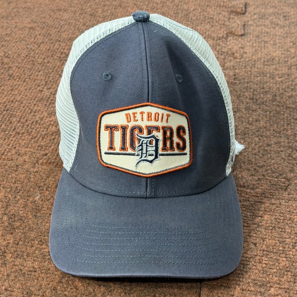 47 Brand Detroit Tigers Trucker Hat Navy Blue White Mesh‎ Snapback MLB Cap OSFA